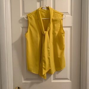 Vibrant yellow button-up Calvin Klein top!